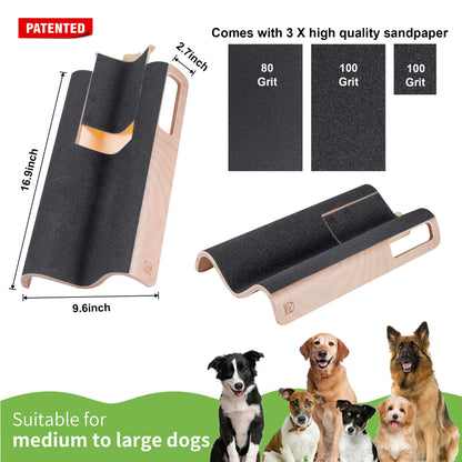 LovIntry M-Shaped Dog Scratch Pad for Nails with Treat Box, Dog Nail File Toy for Large Dogs, Shorten Dog’s Side Nail Easier (with Treat Box, L)