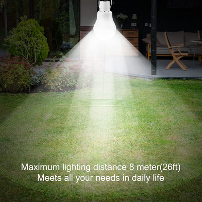 2 Pack Solar Powered Led Shed Light Bulb, TechKen Portable Lantern Lamp with Panel for Indoor Outdoor Kitchen Garden Patio Yard Hiking Camping Tent Fishing (UK4)