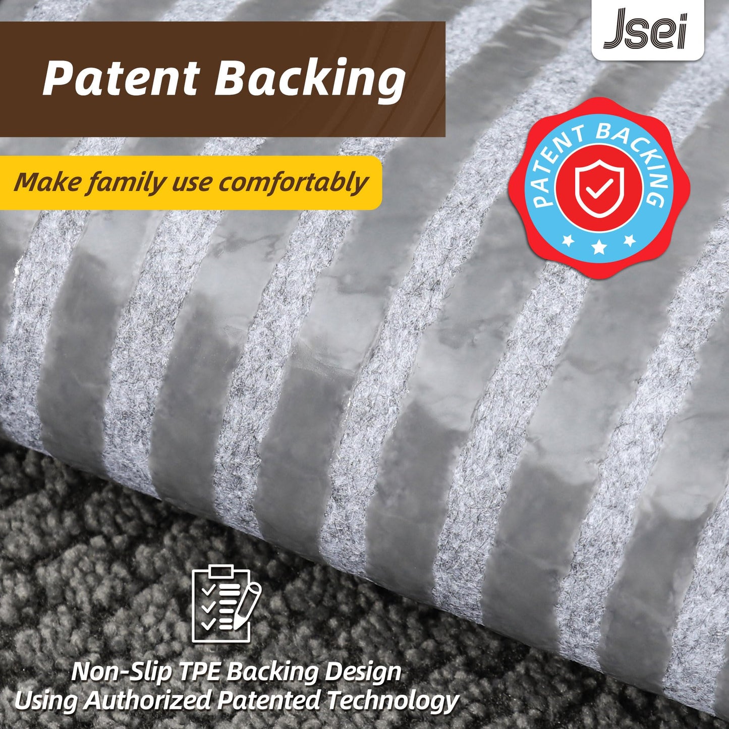 JSEI Stair Treads for Wooden Steps, 4 Pack 9" X 28" Non-Slip Machine Washable Carpet Stair Treads with TPE Backing, Soft Indoor Stair Rug Runner for Kids Elders & Pets, 100% Polyester, Grey