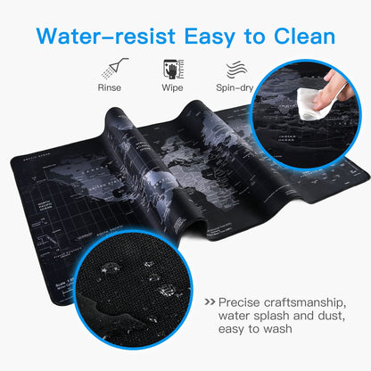 Gaming Mouse Pad,Hosimoln Large Mouse Pad Size 80x30CM Thickness 2MM,Premium-Textured Non-Slip & Waterproof Computer Mousepad with Stitched Edges for Gaming, Office & Home-80x30 Map002