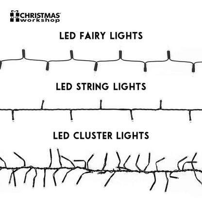 The Christmas Workshop 71760 720 Warm White LED Chaser Cluster Christmas Lights / Indoor and Outdoor Fairy Lights / 10.4 Metres Long / 8 Light Modes / Christmas, Weddings, Gardens & More