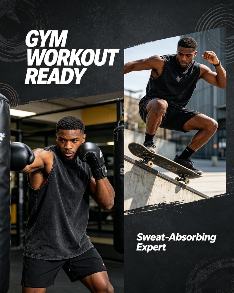TinyChoice Men's 3-Pack Sleeveless Shirts Gym Muscle T-Shirts Acid Wash Workout Tees Cut Off Loose-Fit Athletic Tank Tops, Black Grey Off-White, XL