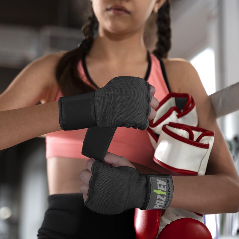 POZTEV Boxing Hand Wraps for Men & Women - Boxing Quick Wraps Inner Gloves Kickboxing Handwraps for Boxing Gloves Gear Knuckle Support Elastic Wrist Straps for Training MMA Shadowboxing Muay Thai