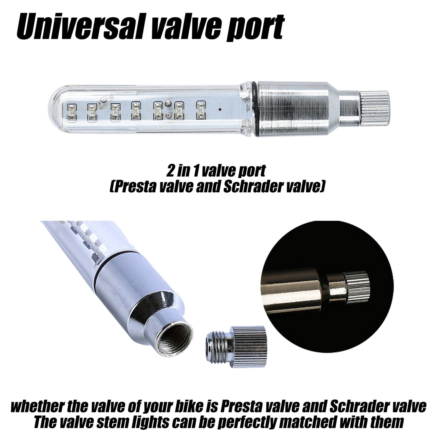 DAWAY A08 Bike Tire Valve Stem Light - LED Waterproof Bicycle Wheel Lights, Fun Mini Bycicle Accessory, for Burning Man, Christmas, Halloween, Thanksgiving, Birthday, 1 Pack, Pink Graphics