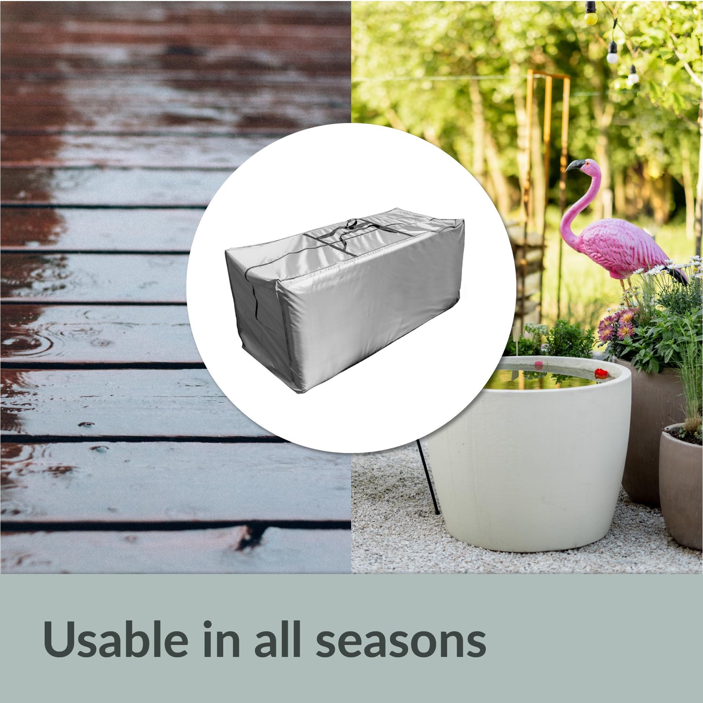 Chefarone Storage Bag for Garden Cushions Protective Cover for XXL Seat Cushions - Waterproof Cushion Bag - Garden Cushion Storage with UV Protection - 175x60x80 cm