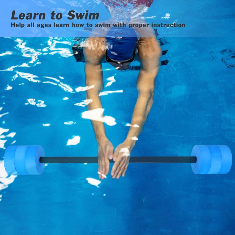Hikeen Aquatic Exercise Dumbbells Water Dumbbell Pool Resistance Aquatic Fitness Barbells High-Density EVA Foam Pool Weights Dumbbells, for Water Aerobics Weight Loss (1 Blue Long barbell)