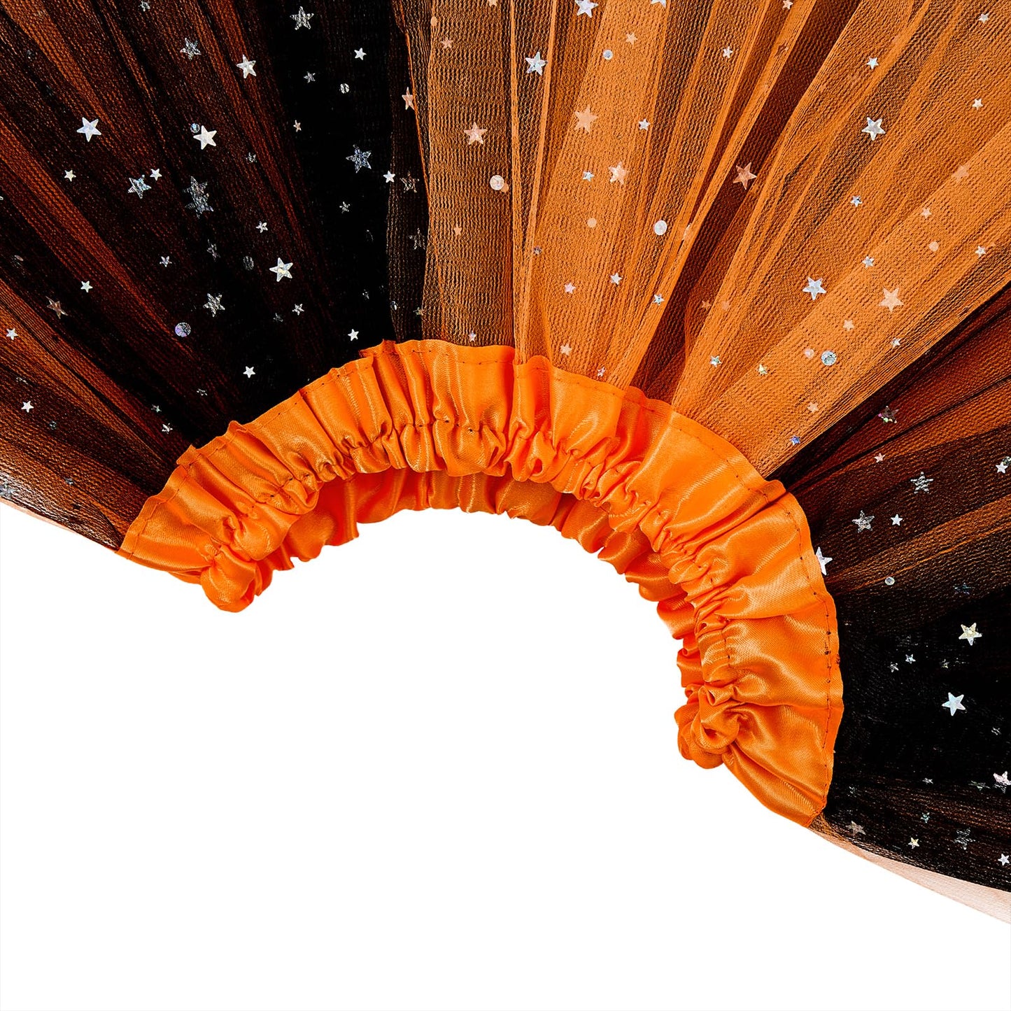 Tutu Skirt Girls 3 Layers Sparkle Tulle Skirt Ballet Princess Dance Dress for Toddler Girls Black and Orange