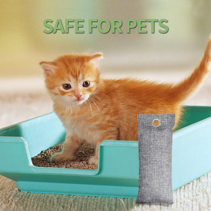 6 Pack Bamboo Charcoal Air Purifying Bag, Activated Charcoal Bags Odor Absorber, Moisture Absorber, Natural Car Air Freshener, Shoe Deodorizer, Odor Eliminators For Home, Pet, Closet