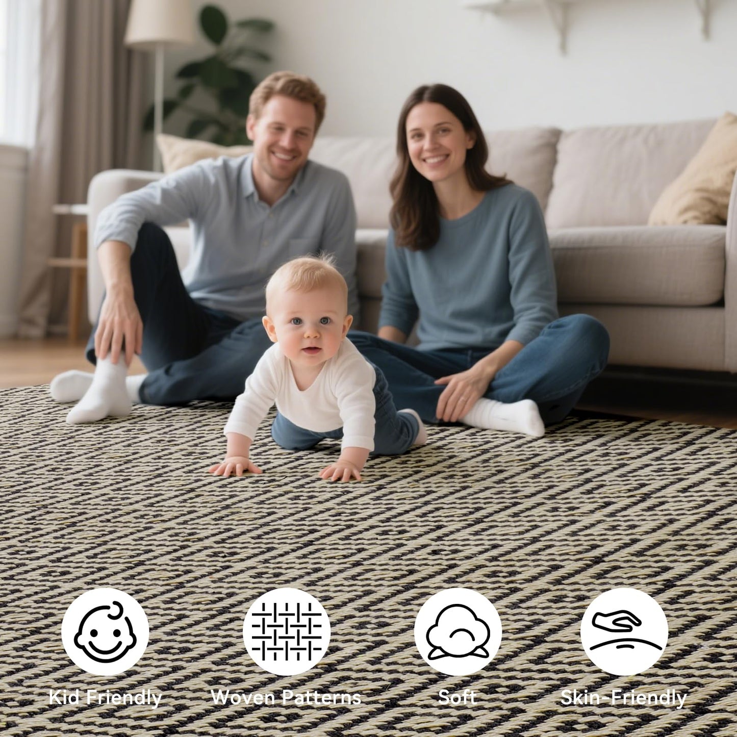 QiCaiJia Boho 2x5 ft Hallway Runners Rug Woven Washable Long Kitchen Runner Mat Rugs Non Slip, Soft Entryway Laundry Hall Runner Floor Carpet for Indoor Backdoor Bedroom Kitchen Living Room