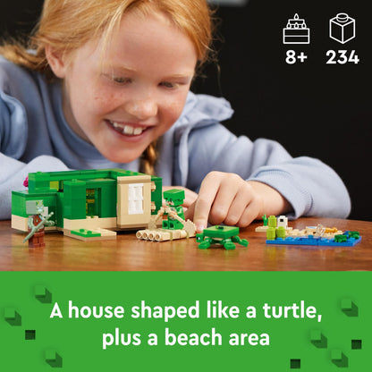 LEGO Minecraft The Turtle Beach House Animal-Care Toy for Kids, Girls and Boys Aged 8 Plus Years Old, Building Set with Characters and Figures from the Game, Gift for Gamers 21254
