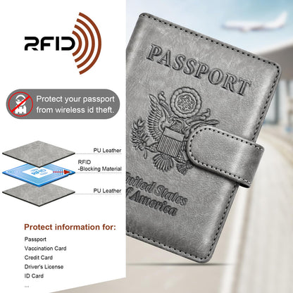 Herain Passport Holder for Travel Cruise Essentials, 2 Pcs Passport Cover Wallet Case Women Men Family, RFID Passports Book Card Holders Travel Accessorie Gifts Must Haves