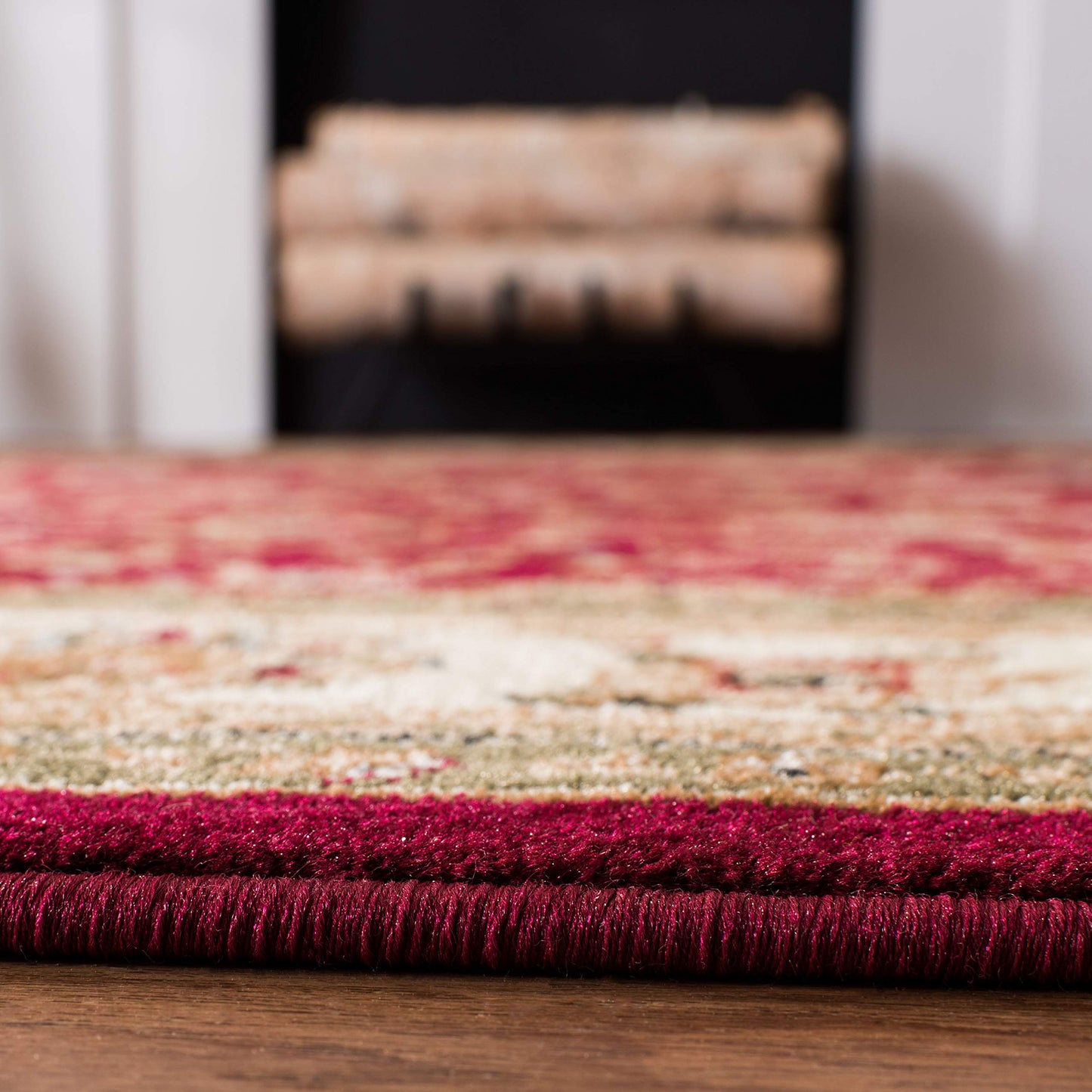 SAFAVIEH Lyndhurst Collection Area Rug - 10' x 14', Red & Ivory, Traditional Oriental Design, Non-Shedding & Easy Care, Ideal for High Traffic Areas in Living Room, Bedroom (LNH312A)
