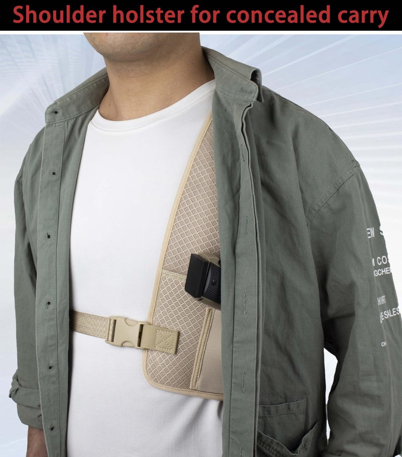 Universal Shoulder Holster for Men,Chest Holster for Pistols Fit 1911, Glock 17/19/23 and Most Kinds of Pistols- for Right Hand use
