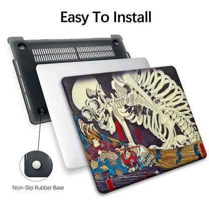 Compatible with MacBook Air 13 inch Art Case Skin, 2022, 2021, 2020-2018 Release A2179/A2337 M1 with Touch ID Colorful with Keyboard Cover & Screen Protector (The Skeleton Specter by Kuniyoshi)