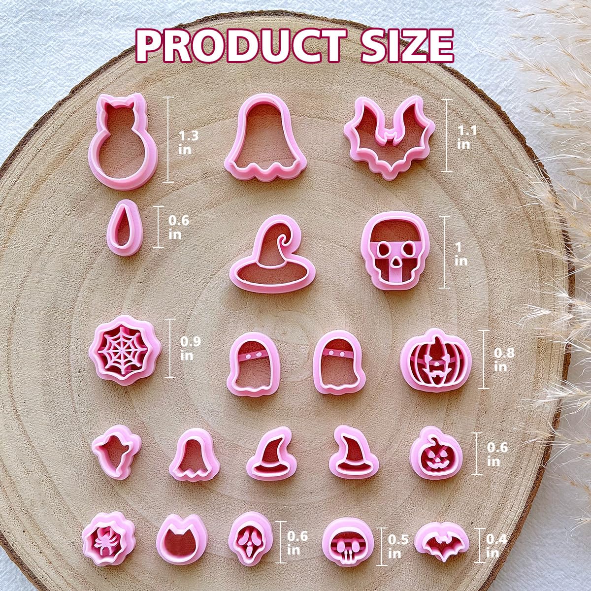 KEOKER Halloween Polymer Clay Cutters, Clay cutters for Halloween Earrings Making, 20 Shapes Halloween Clay Earrings Cutters, Pumpkin Clay Cutters For Polymer Clay Jewelry (ALL 1)