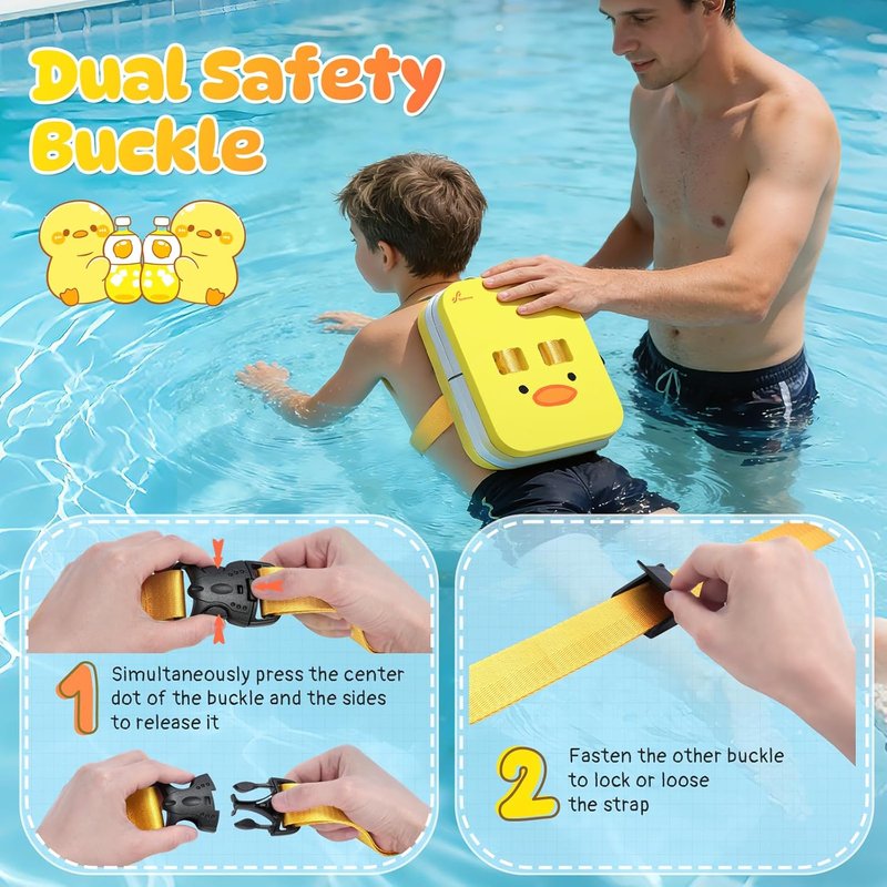 Sportneer Back Board for Kids - Adjustable Swimming Training Belt & Thick Foam Swim Trainer for Beginners