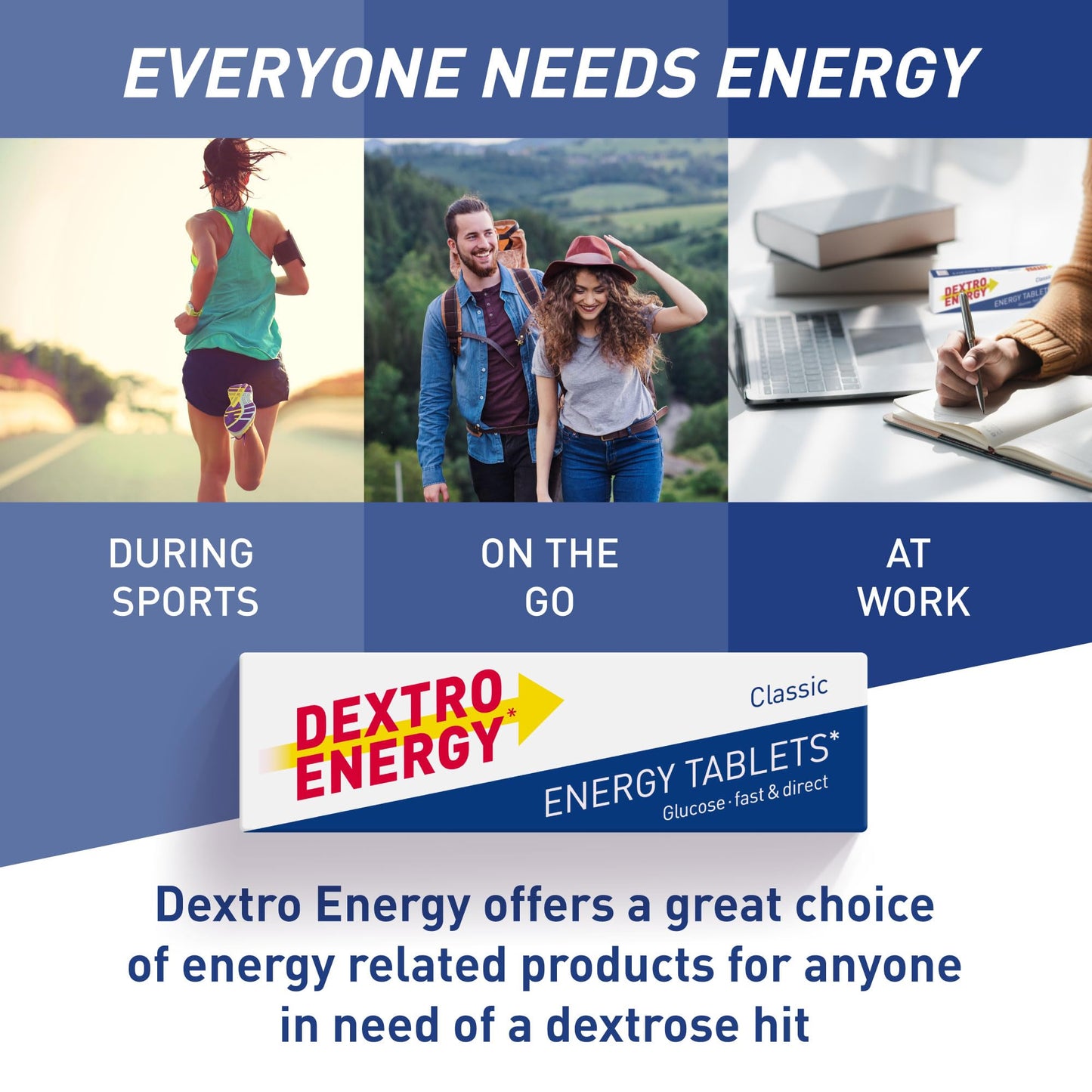 Dextro Energy Classic Tablets Fast Acting Carbohydrates For A Quick Burst Of Glucose Ideal On the Go Vegan 47g (Pack of 24)