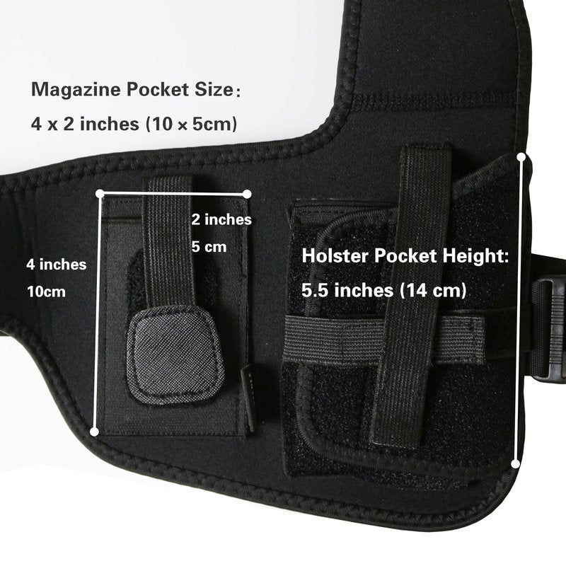 TACDEFNEX Shoulder Holster for Pistols – Right-Hand Gun Holster for Men with Breathable 3-Point Design, Adjustable Fit 35"-45", Fits Glock 19, Sig P365, M&P Shield, 1911 & More