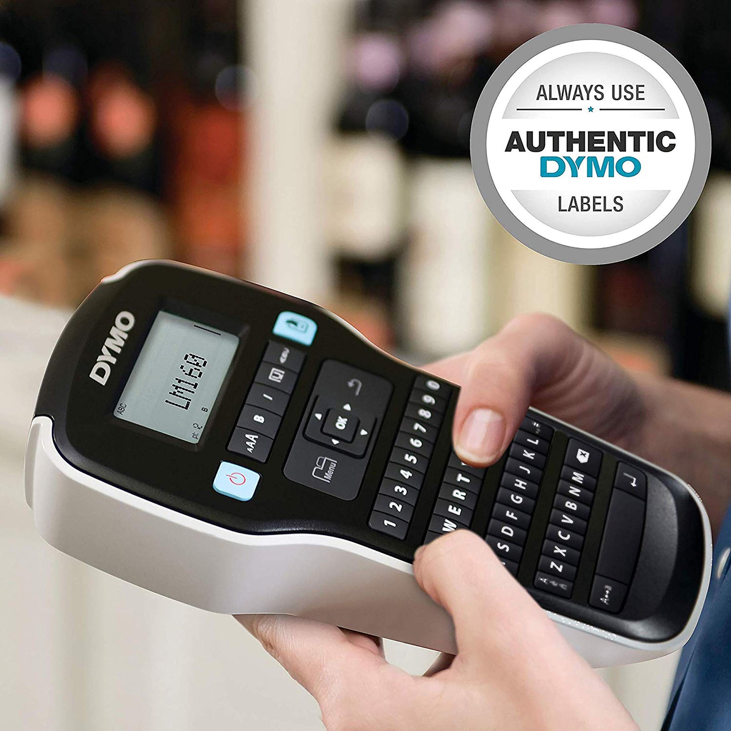 Dymo LabelManager 160 Label Maker | Handheld Label Printer with QWERTY Keyboard | Includes Black & White D1 Label Tape (12mm) | For Home & Office