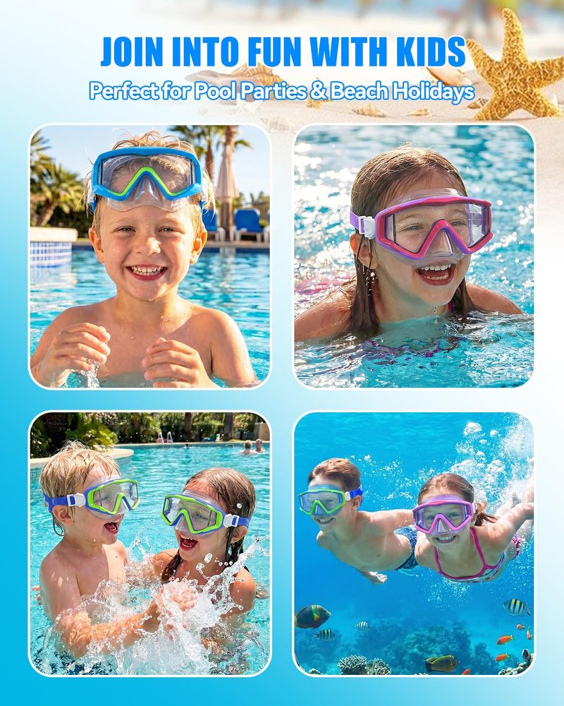 Aegend Swim Goggles for Adults Kids - 220°Wide View Anti-Fog Goggles with Mesh Bag for Indoor Outdoor Pool Beach Swimmming