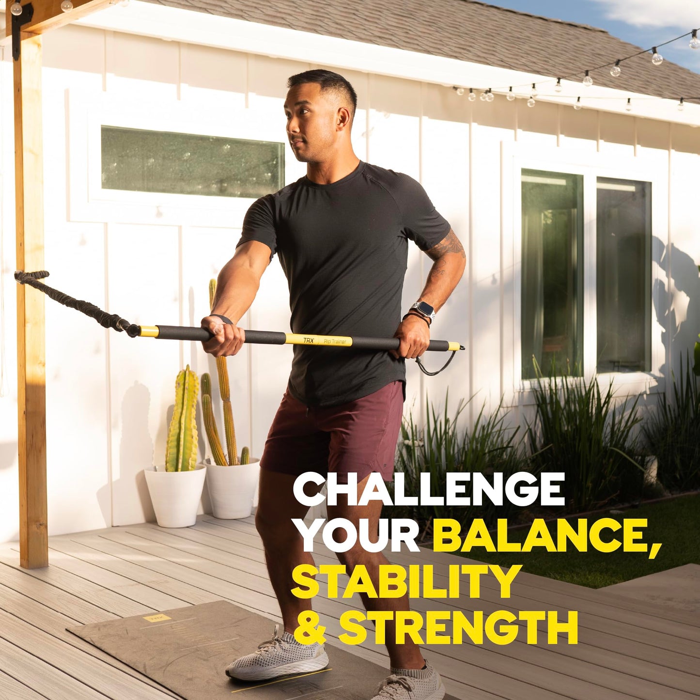 TRX Training Rip Training Resistance-Cord Attachment, Resistance-Training Exercise Equipment for Home Workouts, Bungee Fitness Cord, (Heavy), (25 lbs)