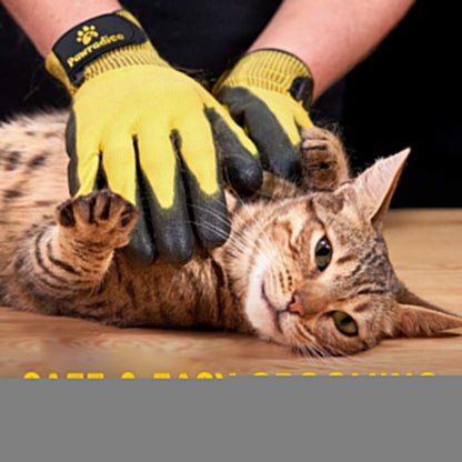 Pet Grooming and Bathing Gloves - Effective Pet Hair Remover for Cats, Dogs & Horses - Long & Short Fur - Deshedding Gloves for Pets