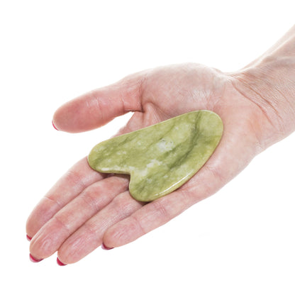Guasha Scraping Massage Tool – Jade Gua Sha Board - Traditional Scraper Tool for Anti-Aging - Natural Stone Aventurine Guasha - For Silky Smooth and Beautiful Skin - By Sandine
