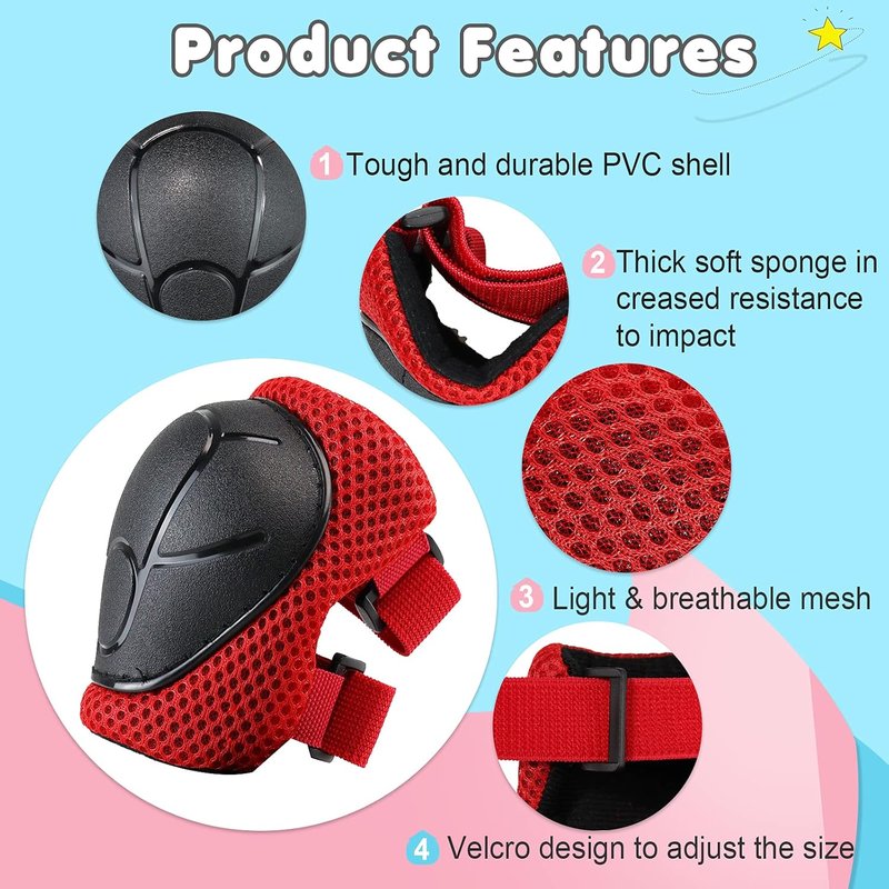 Kids Bike Helmet - Adjustable Toddler Helmet with Knee, Elbow & Wrist Pads | Ages 2-14, Ideal for Skateboarding & Biking