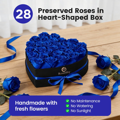 Valentines Day Flowers Roses Gifts for Her,16pcs Red Forever Preserved Roses in Heart Shape Gift Box,Valentines Day Delivery Prime Gifts-Roses Gifts for Women,Mom.