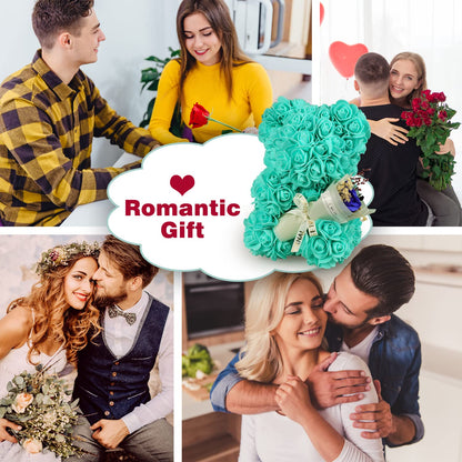 Valentines Day Gifts for Her Rose Bear for Women, Artificial Rose Teddy Bear Birthday Bouquet, Mother's Day Rose Gift, Perfect for Wife, Mom, Grandma (Rose Red)
