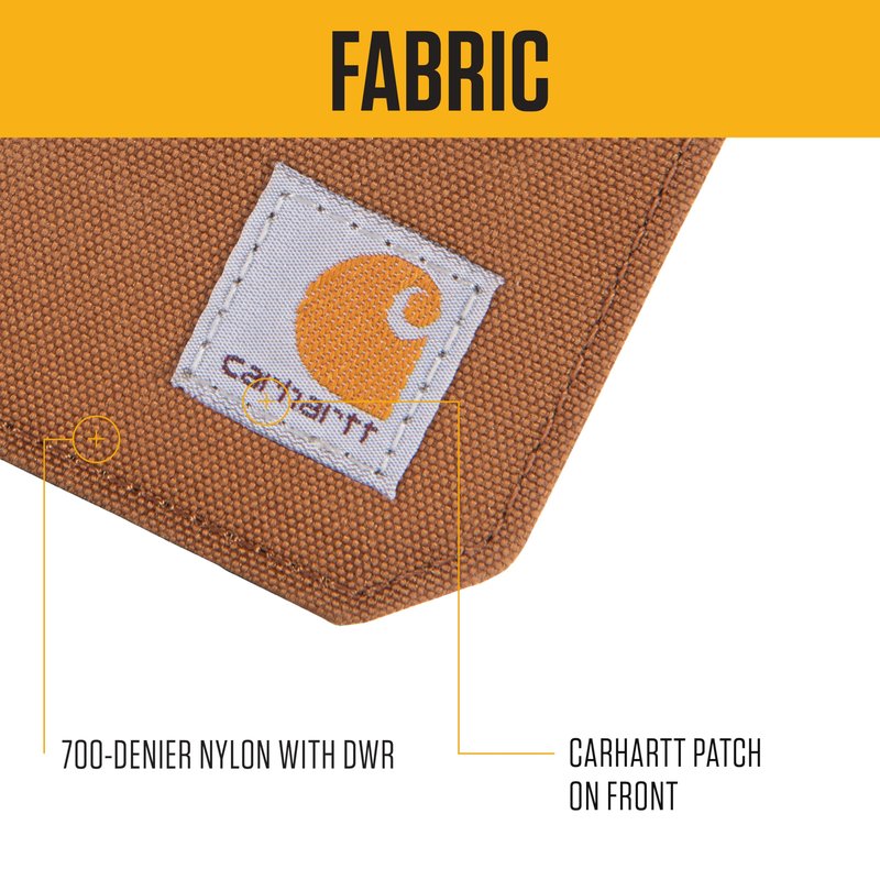 Carhartt Mens 700D Nylon Duck Wallets, RFID-Blocking W/Trifold and Front Pocket Options, Black (Bifold)