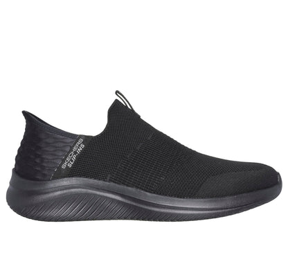 Skechers Men's Ultra Flex 3.0 Smooth Step Sneaker, Black Knit Trim, 10 UK