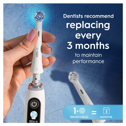 Oral-B iO Ultimate Clean Electric Toothbrush Head, Oral B Electric Toothbrush Heads, Twisted & Angled Bristles for Deeper Plaque Removal, Pack of 4 Toothbrush Heads, Oral B Io Brush Heads, White