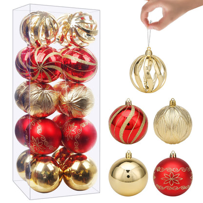 Christmas Ball Ornaments Set, 20pcs 3.15'' Red and Gold Christmas Shatterproof Ornaments Set for Xmas Tree Traditional Christmas Tree Decoration Hanging Baubles for Home Decor