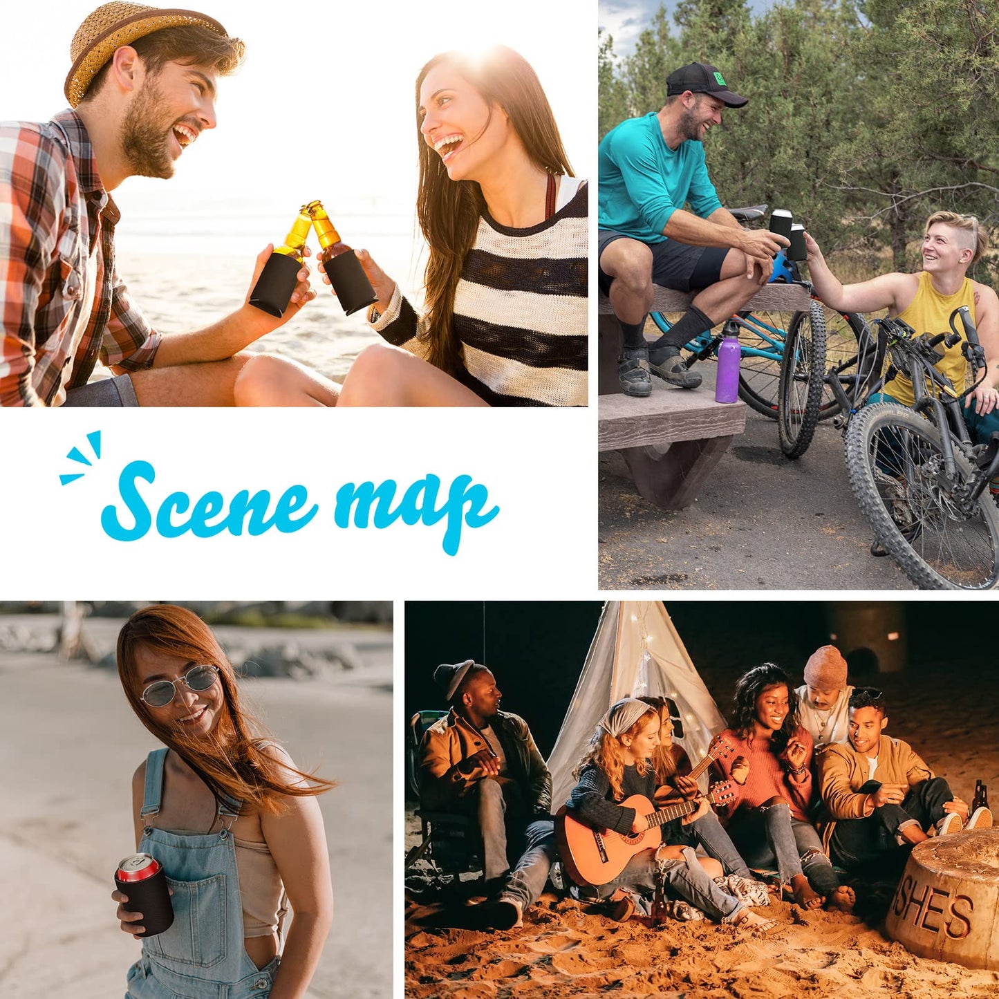 CHENGU 80 Pieces Can Coolers Soft Insulated Soda Cover Coolies Blank Can Covers Collapsible Can Cooler Sleeves Plain Can Sleeves for Soda Beverage DIY Customizable Weddings Party(Black)