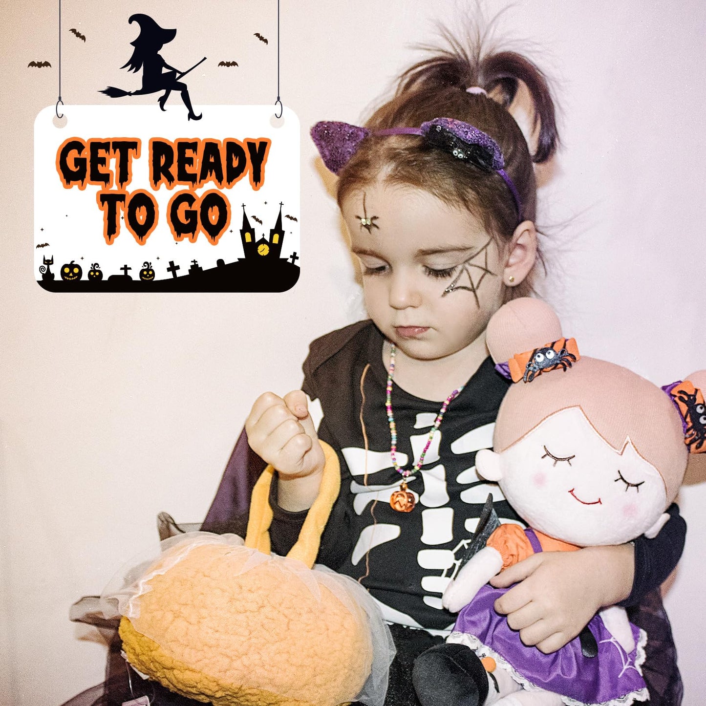 OUOZZZ Halloween Soft Baby Doll Toys for 1 Year Old Girl Gifts, Halloween Toy Decoration Party Gifts for 1 Year Old Girl 15"