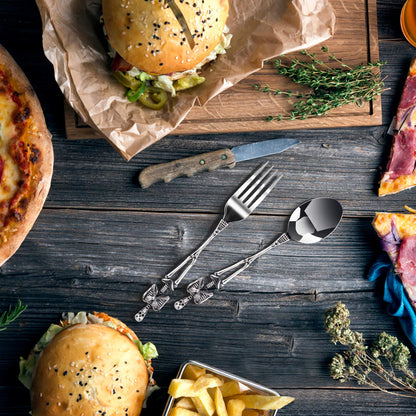 ONEKOO Dinner Spoon, Premium Stainless Steel Dinner Spoons, Handmade, Dishwasher Safe (Silver), Use for Home, Kitchen or Restaurant, or Halloween Decorations