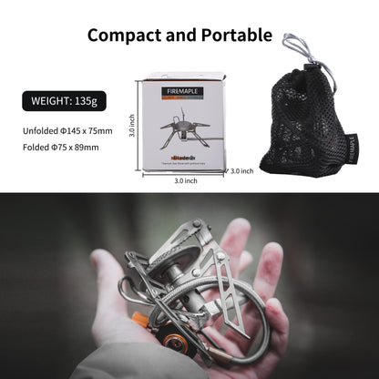 Fire-Maple Blade 2 Portable Propane Camping and Backpacking Stove Ultra Light | Titanium Hiking Stoves with pre-heat tube | Mini Portable Isobutane