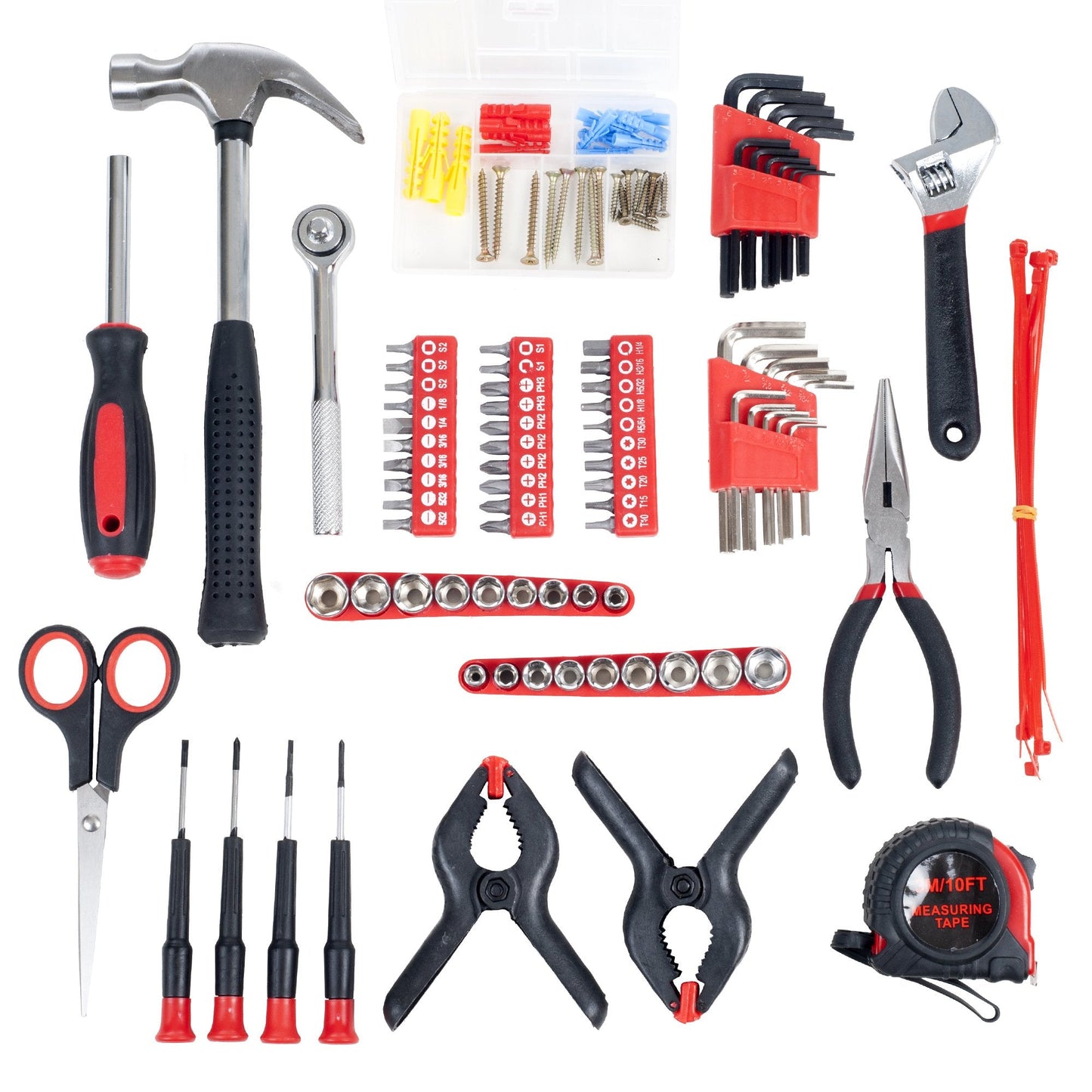 86-Piece Household Hand Tool Set with Roll-Up Bag – Tool Kit with Screwdrivers, Pliers, Wrenches, and More – Great for the Home or Car by Stalwart