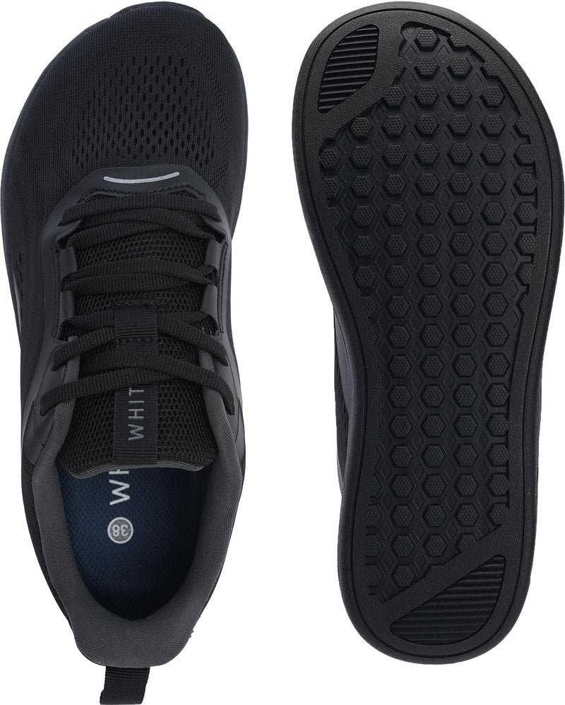 WHITIN Women's Zero Drop Wide Toe Box Road Running Shoes Width Size 11 Lightweight Slip Resistant Tennis Training Walking Sneaker Female 43 All Black