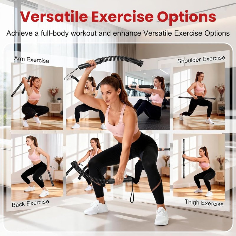 2-in-1 Cordless Battle Ropes - Ropeless Portable Home Gym Equipment for Men & Women | Black