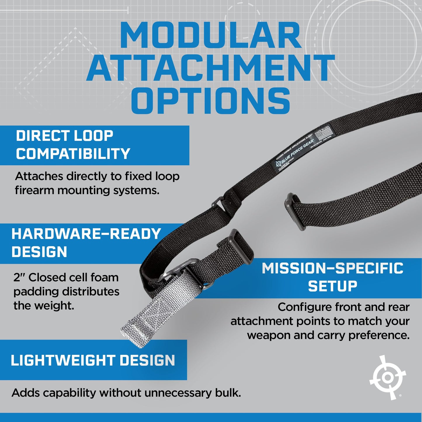 Blue Force Gear Vickers Sling, Patented 2-Point Adjustable, Black