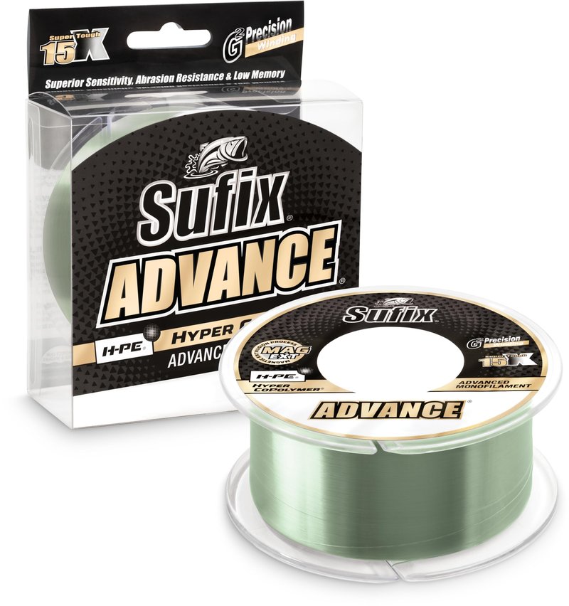 Sufix Advance Monofilament 12 lb Low-Vis Green - 1200 Yds