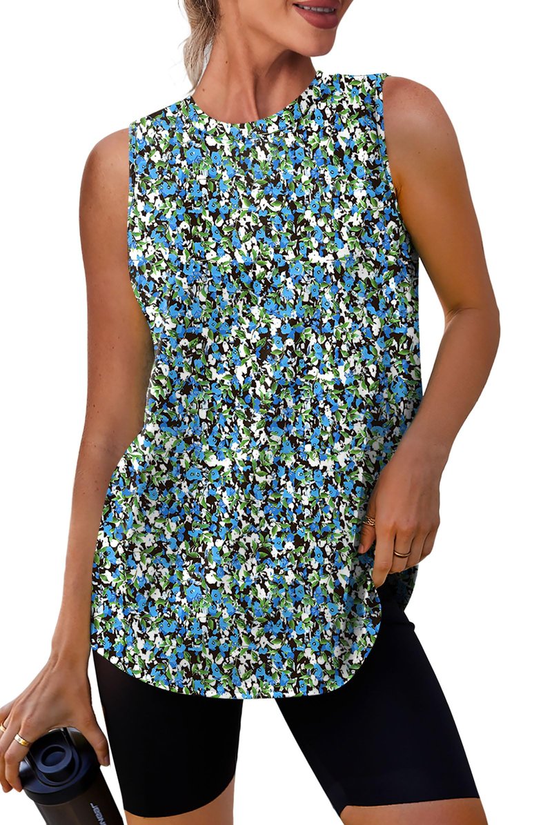 XIEERDUO Workout Tank Tops for Women Sleeveless Running Shirts Activewear Gym Yoga Floral Tops XL