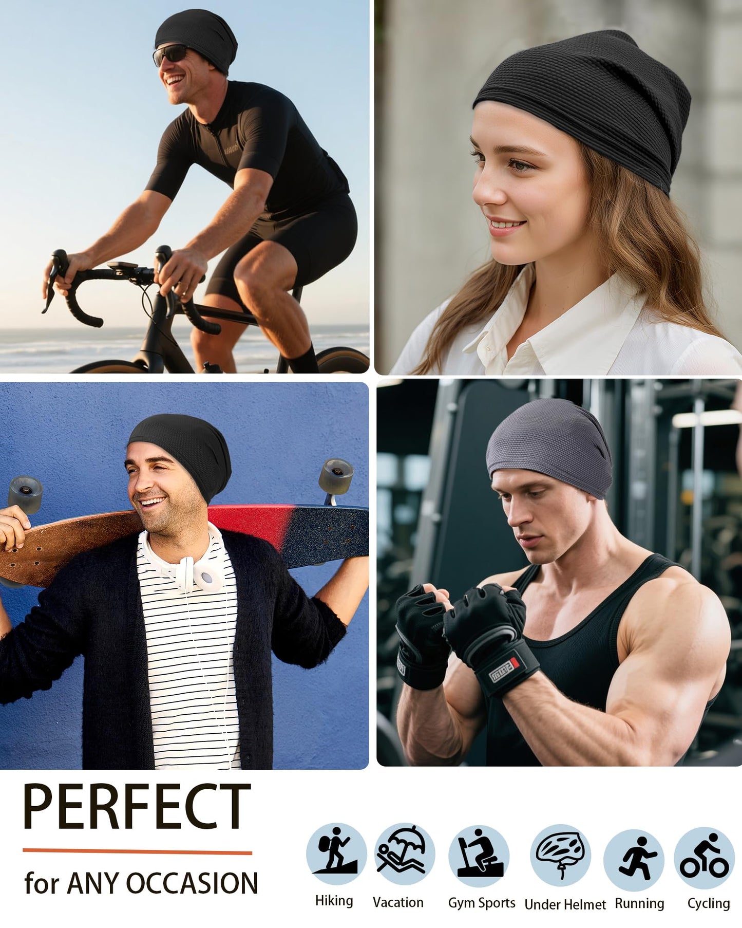 choshion Cooling Skull Caps for Men Women-Thin Breathable Mesh Beanie for Running Skull Cap for Cycling Gym & Outdoor Sports