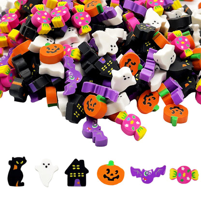 300 Pieces Halloween Mini Erasers, Assortment Novelty Pencil Erasers Bulk for Students Home School Work Classroom Rewards Prizes Gift