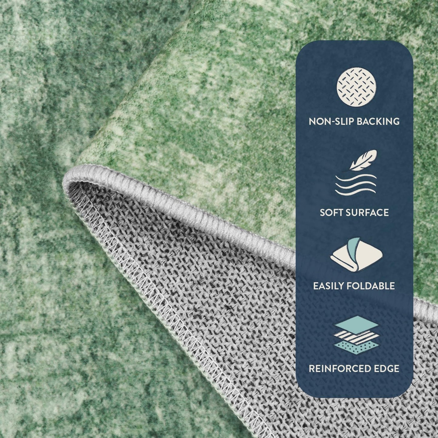 Lahome Green 6x9 Area Rugs Boho Washable Rugs for Living Room, Modern Abstract Rugs for Bedroom, Ombre Non-Slip Throw Dining Room Rug Carpet for Playroom Office Nursery(6'x9',Green)