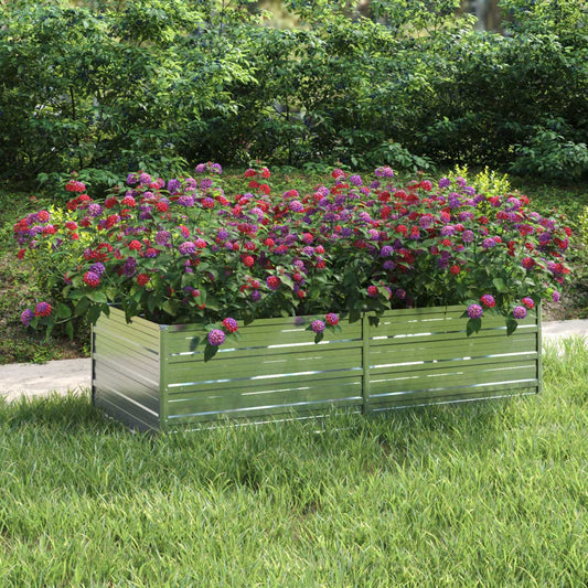 Garden Raised Bed Silver Galvanized Steel Large Garden Raised Bed, Gardening, Pots & Planters, 316884
