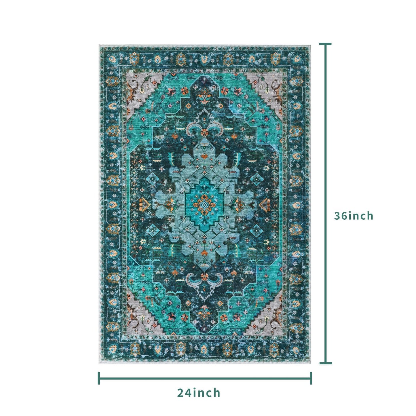 Ciicool Washable 2x3 Entry Rug, Small Rugs for Entryway Kitchen Bathroom Door Mat Indoor Entrance, Non Slip Rubber Backing, Stain & Fade Resistant,Oriental Low-Pile Throw Carpet