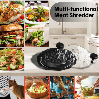 Chicken Shredder Tool Twist Large with Brush,Visible Kitchen Meat Shredder Grinder Machine,Strong Anti-Slip Base,Ergonomic Handle,BPA Free,Suitable for Pork Beef Chicken